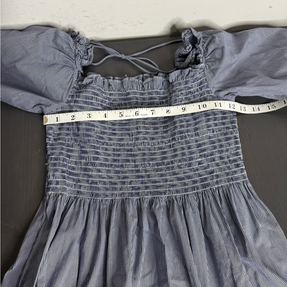 Hill House Blue Smocked Square-Neck Midi Dress - Picture 4 of 6